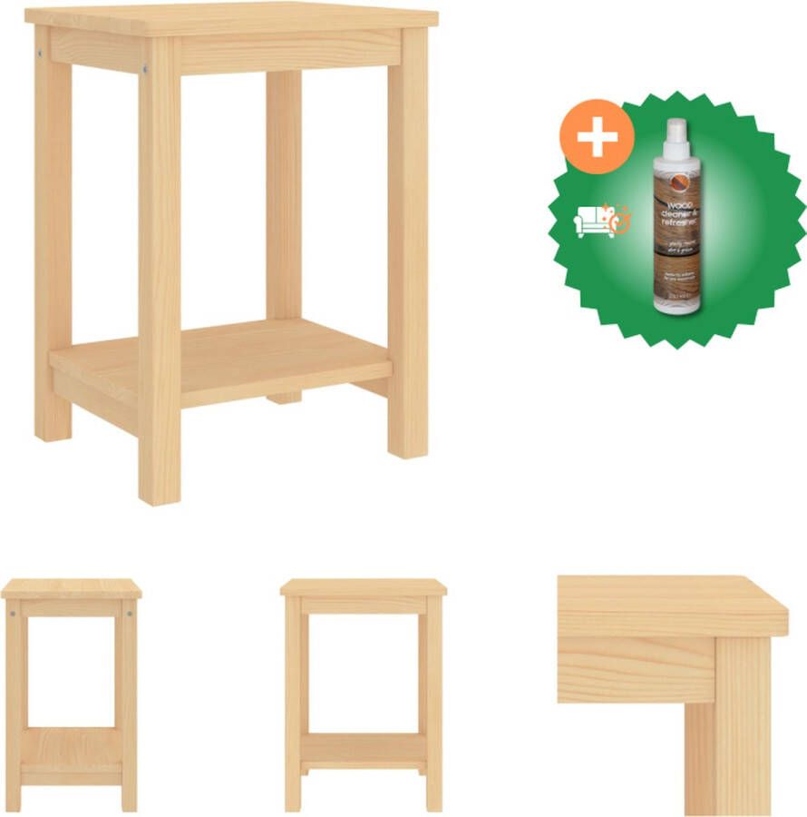 VidaXL Nachtkastje 35x30x47 cm massief grenenhout lichthoutkleurig Kast Inclusief Houtreiniger en verfrisser