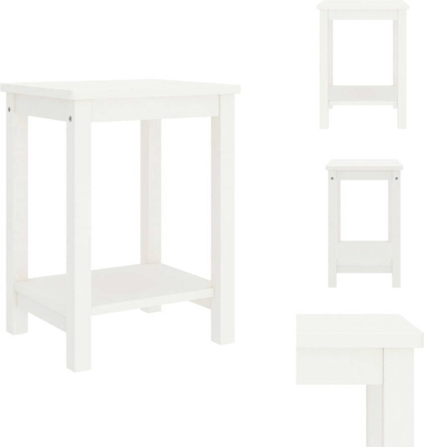 VidaXL Nachtkastje Nachtkastjes Houten Nachtkastje Houten Nachtkastjes Nachtkastje 35x30x47 cm massief grenenhout wit - Foto 2