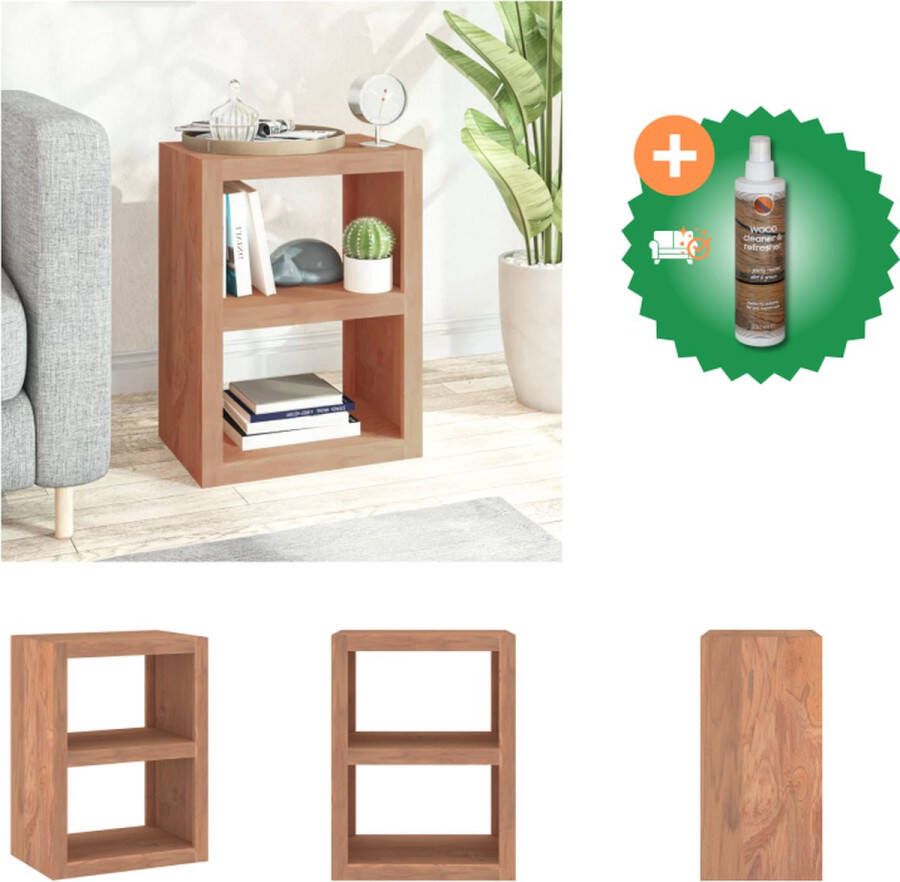 VidaXL Houten Bijzettafel Massief Teakhout 45x30x60 cm Praktisch en Decoratief Tafel Inclusief Houtreiniger en verfrisser