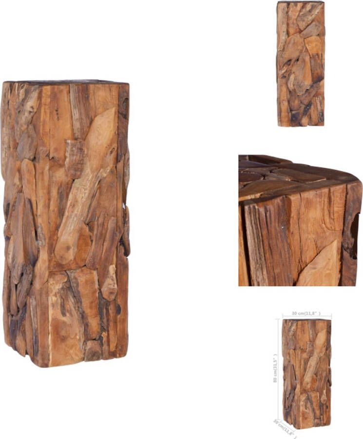 VidaXL Bijzettafel Bijzettafels Tafeltje Tafeltjes Bijzettafel 30x30x80 cm massief teakhout - Foto 2