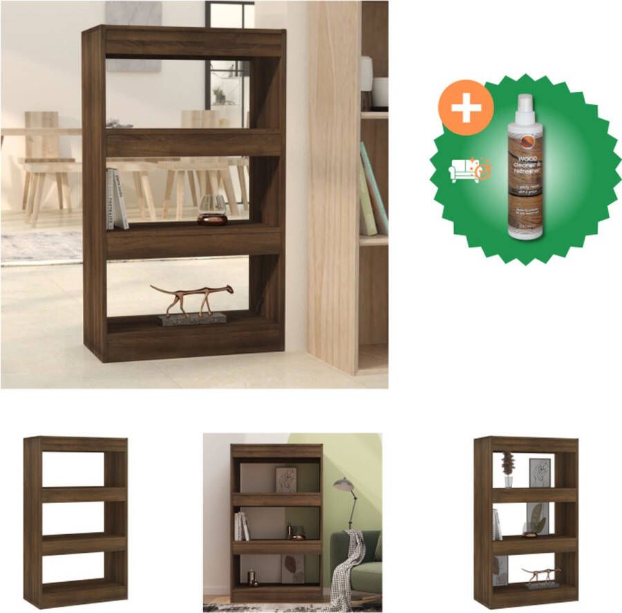VidaXL Boekenkast kamerscherm 60x30x103 cm bruineikenkleurig Kast Inclusief Houtreiniger en verfrisser