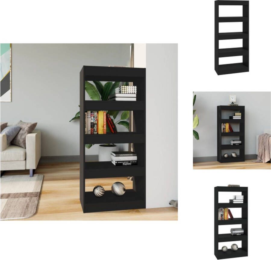 VidaXL Boekenkast Boekenkasten Houten Boekenkast Kamerscherm Boekenkast kamerscherm 60x30x135 cm bewerkt hout zwart