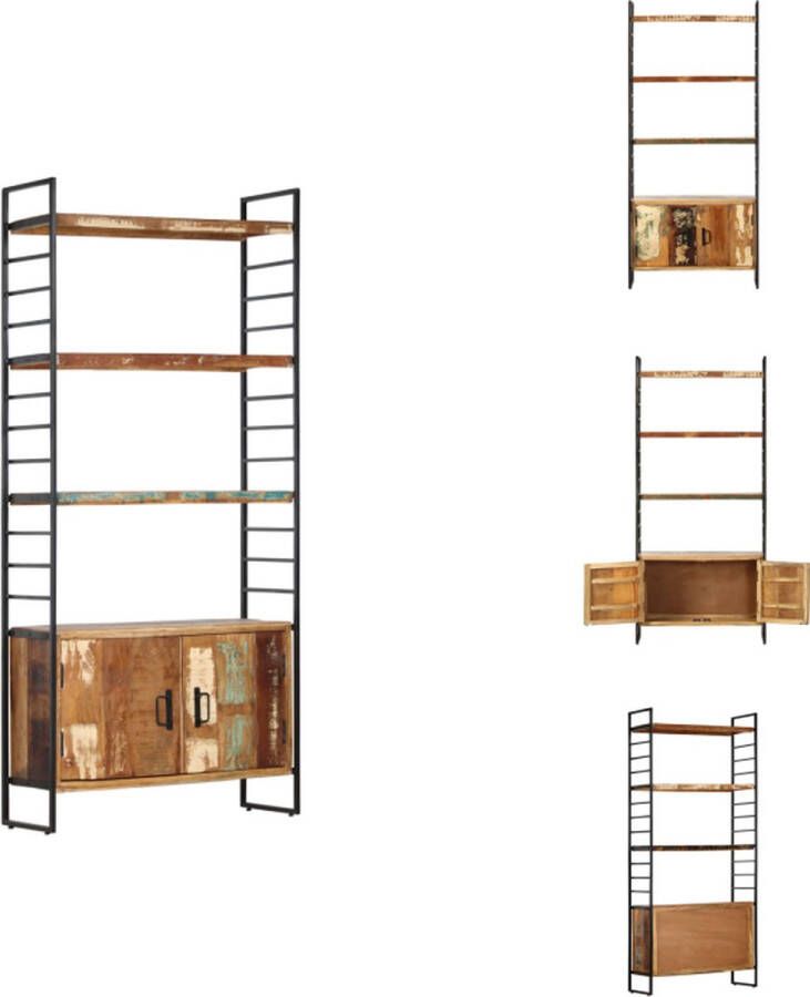 VidaXL Boekenkast Boekenkasten Boekenplank Boekenplanken Boekenkast met 4 schappen 80x30x180 cm massief gerecycled hout - Foto 2