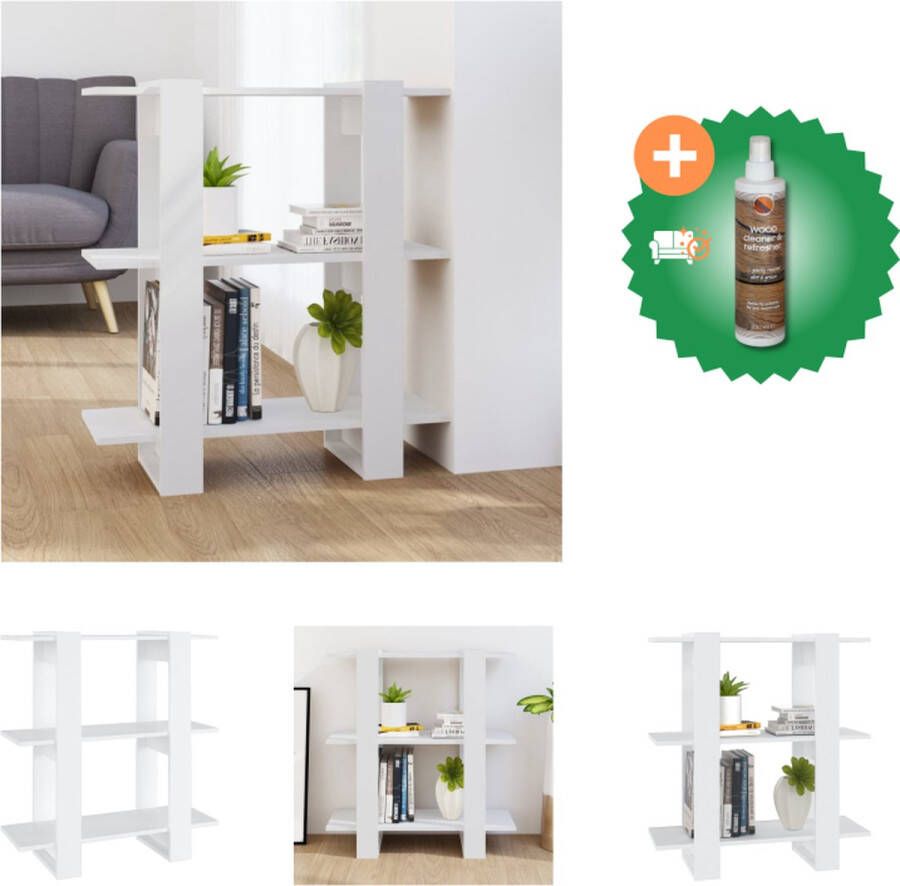 VidaXL Houten Boekenkast 80 x 30 x 87 cm Wit Montage vereist Kast Inclusief Houtreiniger en verfrisser