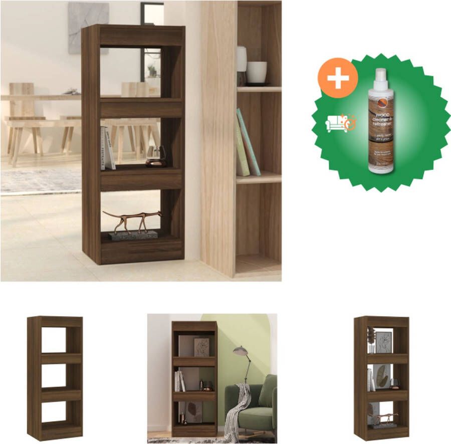 VidaXL Houten Boekenkast Bruineiken 40 x 30 x 103 cm Stabiel en veelzijdig Kast Inclusief Houtreiniger en verfrisser