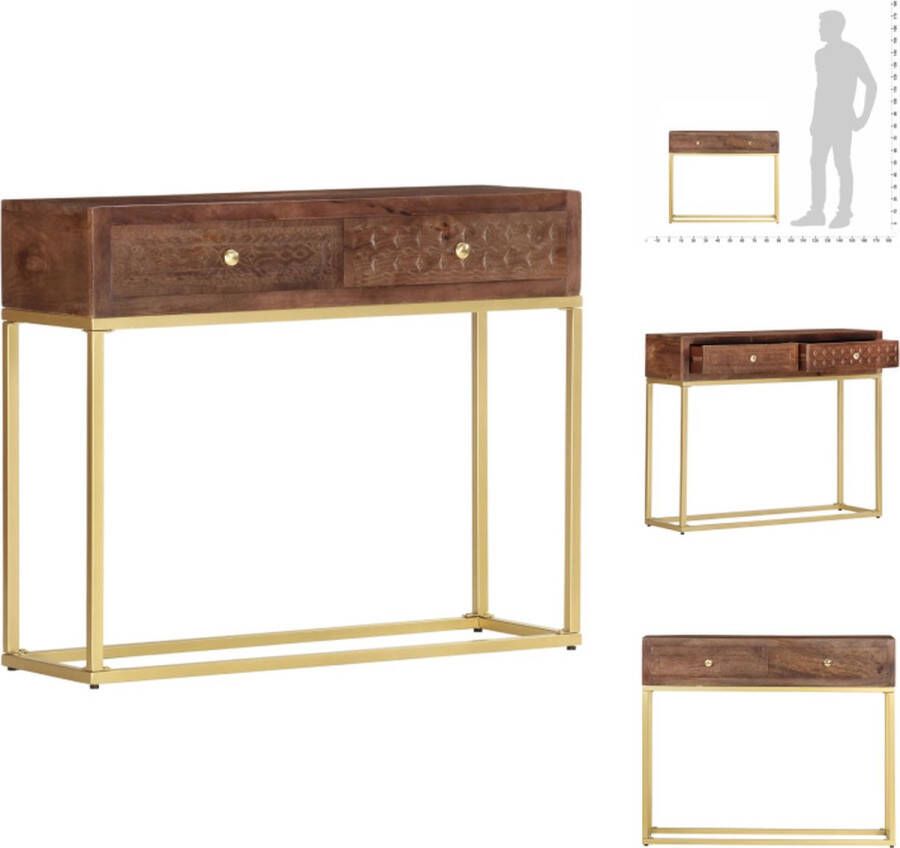 VidaXL Console Tafel Console Tafels Accent Tafel Accent Tafels Wandtafel 90x30x75 cm massief mangohout