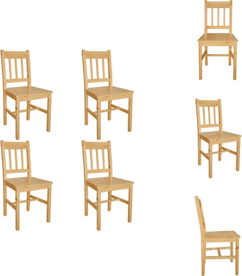 VidaXL Eetkamerstoel Eetkamerstoelen Houten Eetstoel Houten Eetstoelen Eetkamerstoelen 4 st grenenhout - Foto 2