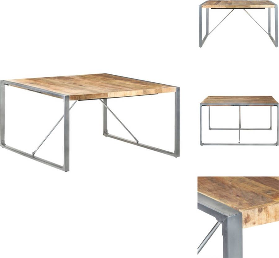 VidaXL Eettafel Eettafels Eetkamertafel Eetkamertafels Eettafel 140x140x75 cm ruw mangohout