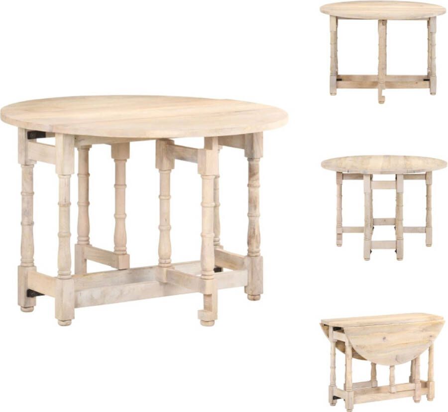 VidaXL Eettafel Eettafels Houten Eettafel Houten Eettafels Eettafel rond 110x76 cm massief mangohout