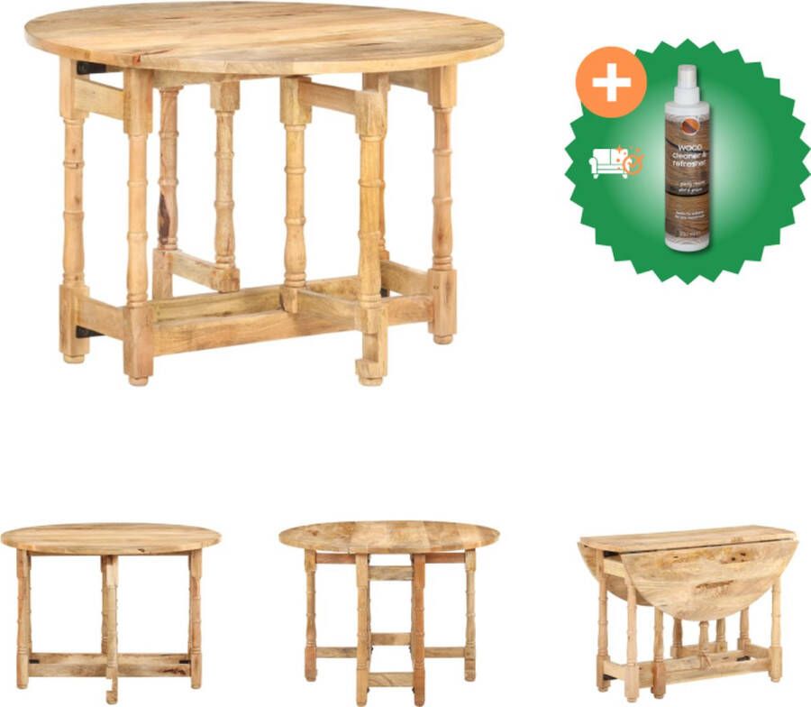 VidaXL Houten Eettafel Mangohout 110x76 cm Stevig en duurzaam Tafel Inclusief Houtreiniger en verfrisser