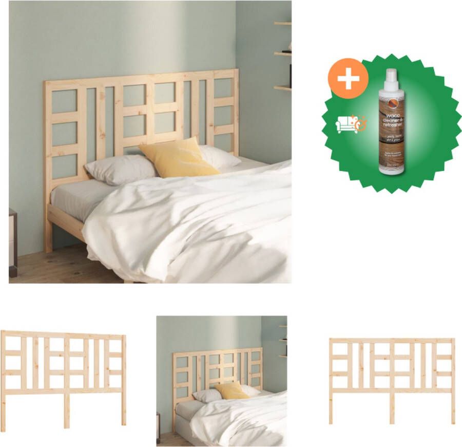 VidaXL Houten Hoofdeinde Trendy Hoofdbord 166 x 4 x 100 cm Massief Grenenhout Bedonderdeel Inclusief Houtreiniger en verfrisser - Foto 3