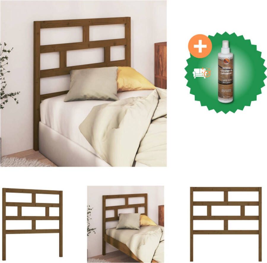 VidaXL Houten Hoofdeinde Klassieke Uitstraling Hoogwaardig Grenenhout Geschikt voor Bed zonder Hoofdeinde Afmetingen 81 x 4 x 100 cm Bedonderdeel Inclusief Houtreiniger en verfrisser - Foto 4