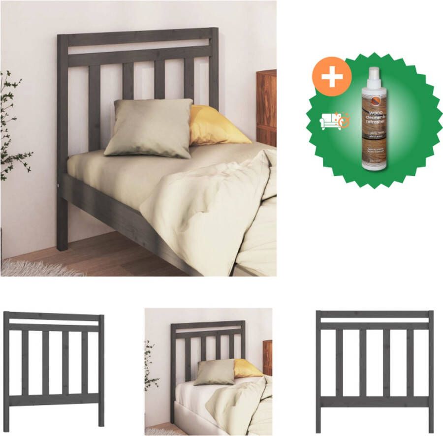 VidaXL Houten Hoofdeinde Hoofdbord 81 x 4 x 100 cm Rustieke uitstraling Bedonderdeel Inclusief Houtreiniger en verfrisser - Foto 4