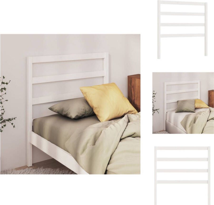 VidaXL houten hoofdbord wit 106 x 4 x 100 cm klassieke uitstraling Bedonderdeel
