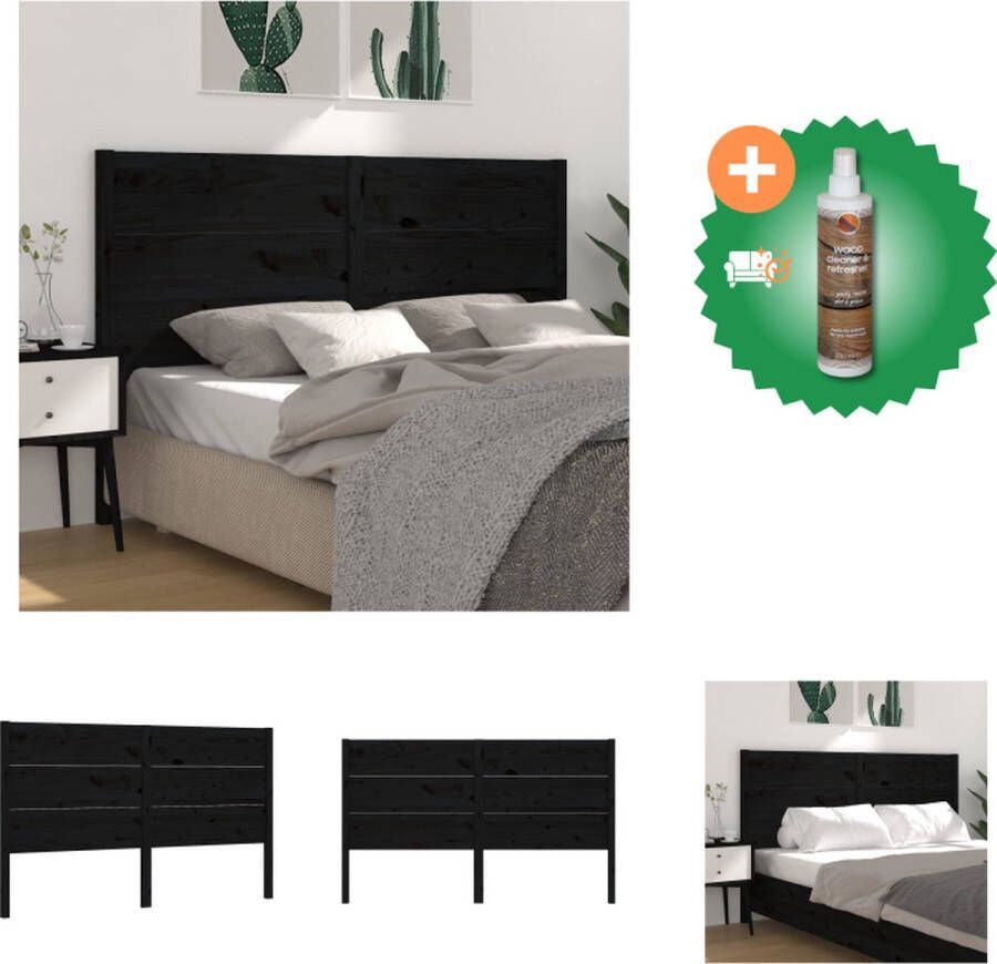 VidaXL houten hoofdeinde klassiek hoofdbord 126 x 4 x 100 cm Kleur- zwart Hoogwaardig materiaal Rustieke charme Comfortabele ondersteuning Bedonderdeel Inclusief Houtreiniger en verfrisser - Foto 3