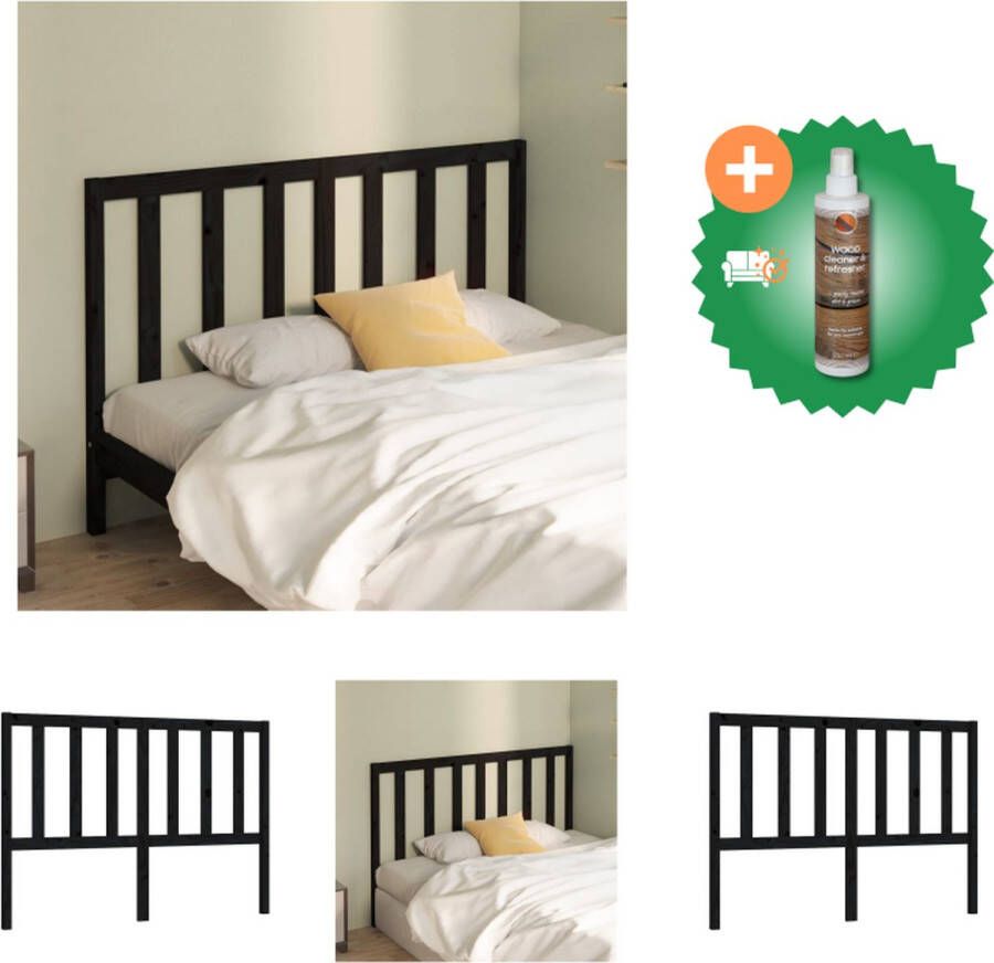 VidaXL houten hoofdeinde klassiek hoofdbord 126 x 4 x 100 cm Kleur- zwart Hoogwaardig materiaal Rustieke charme Comfortabele ondersteuning Bedonderdeel Inclusief Houtreiniger en verfrisser - Foto 7