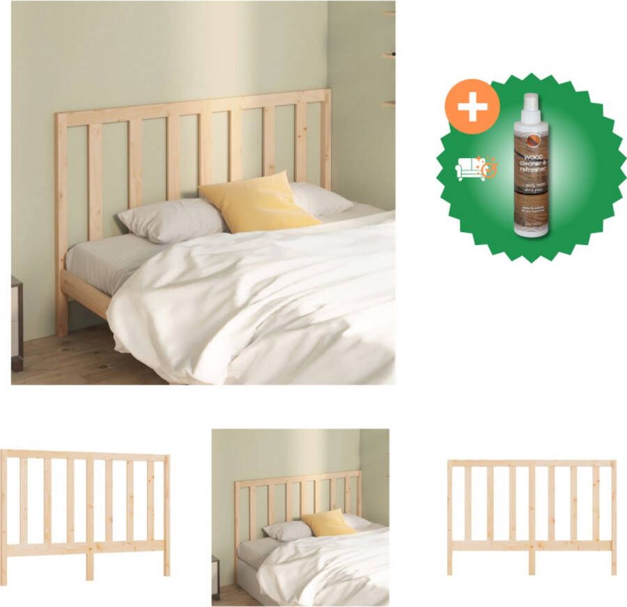 VidaXL Houten Hoofdeinde Klassiek Hoofdborden Afmeting- 146 x 4 x 100 cm Ken- Rustieke charme Bedonderdeel Inclusief Houtreiniger en verfrisser - Foto 4