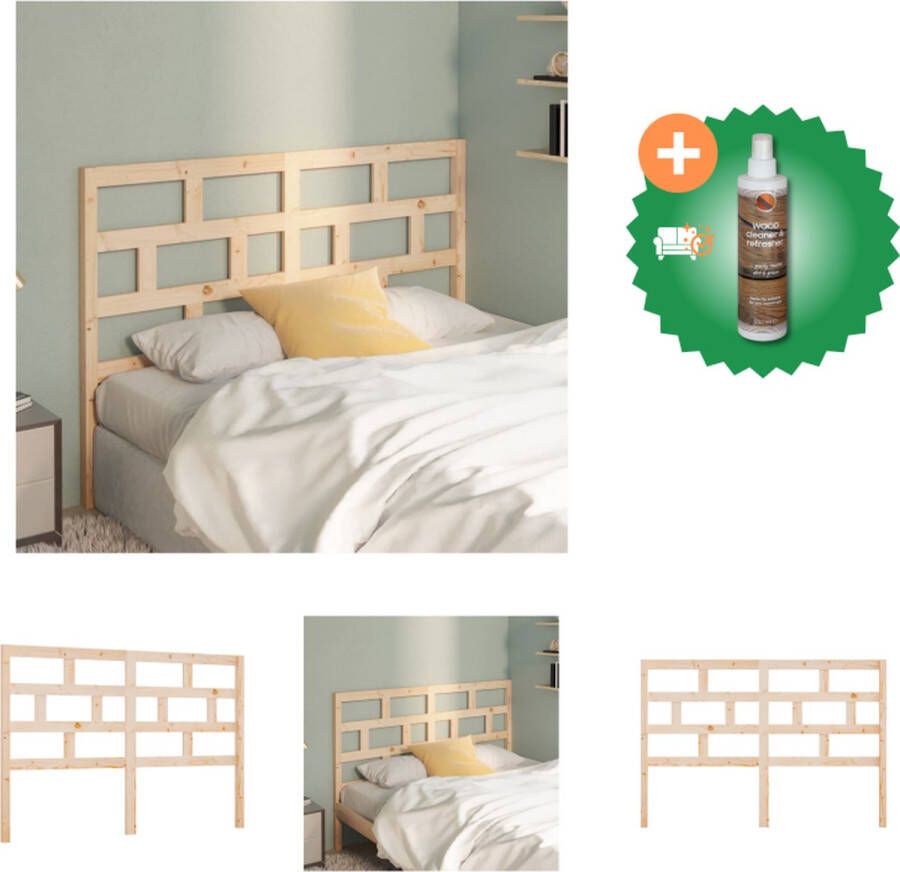 VidaXL Houten Hoofdeinde Hoofdbord 156 x 4 x 100 cm Klassieke uitstraling Bedonderdeel Inclusief Houtreiniger en verfrisser - Foto 6