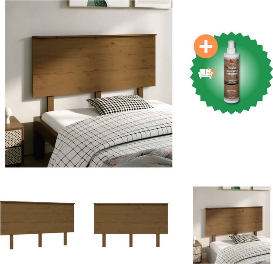 VidaXL Houten Hoofdeinde Hoofdbord van Massief Grenenhout 139x6x82.5 cm Bedonderdeel Inclusief Houtreiniger en verfrisser