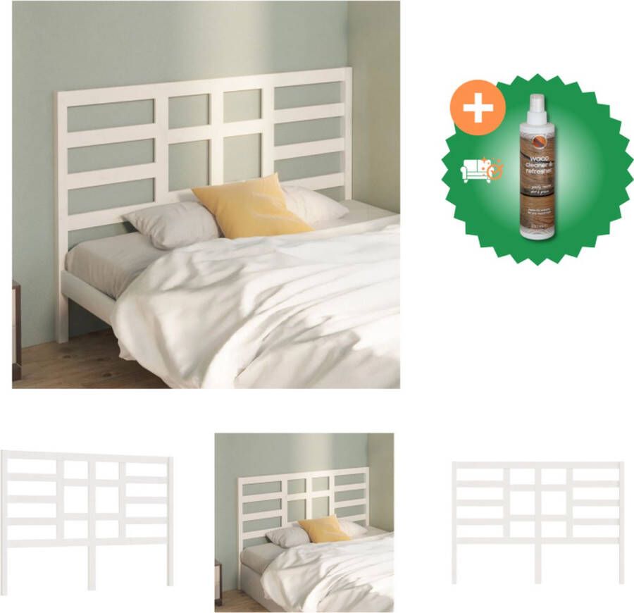 VidaXL Houten Hoofdeinde Hoofdbord voor Bed zonder Hoofdeinde Wit 156 x 4 x 104 cm Bedonderdeel Inclusief Houtreiniger en verfrisser