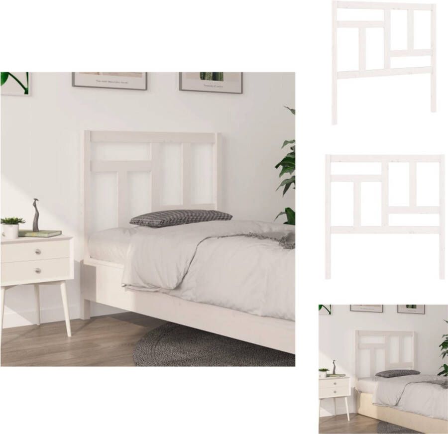VidaXL Hoofdbord Hoofdborden Hoofdeinde Houten Hoofdbord 95 5x4x100 cm massief grenenhout wit - Foto 6