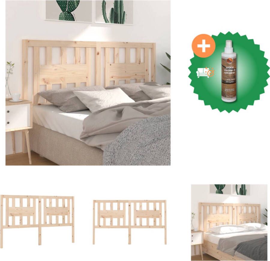 VidaXL Houten Hoofdeinde Klassiek Hoofdborden Afmeting- 146 x 4 x 100 cm Ken- Rustieke charme Bedonderdeel Inclusief Houtreiniger en verfrisser - Foto 3