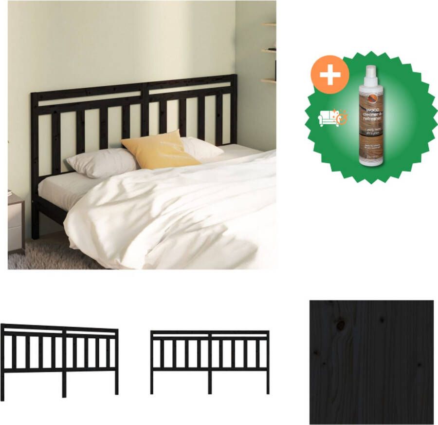 VidaXL Houten Hoofdeinde Trendy Design Hoofdbord 186 x 4 x 100 cm Ken- Klassieke Uitstraling Bedonderdeel Inclusief Houtreiniger en verfrisser
