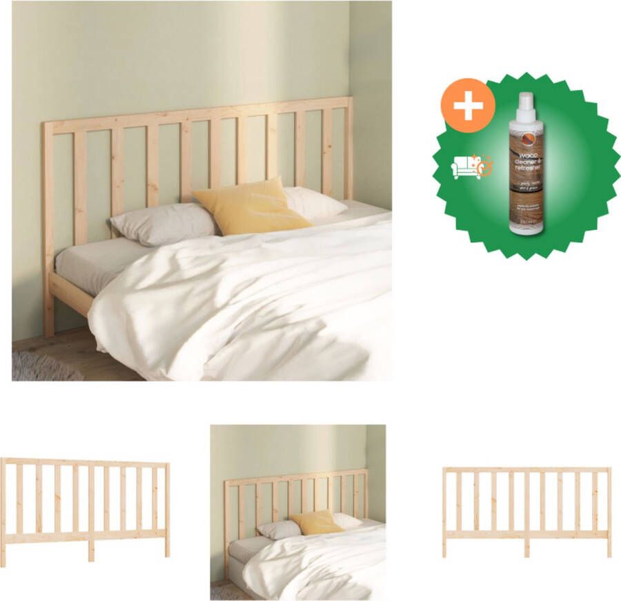 VidaXL Houten Hoofdeinde Klassieke Uitstraling Hoofdbord Afmeting- 186 x 4 x 100 cm Materiaal- Massief Grenenhout Bedonderdeel Inclusief Houtreiniger en verfrisser - Foto 2