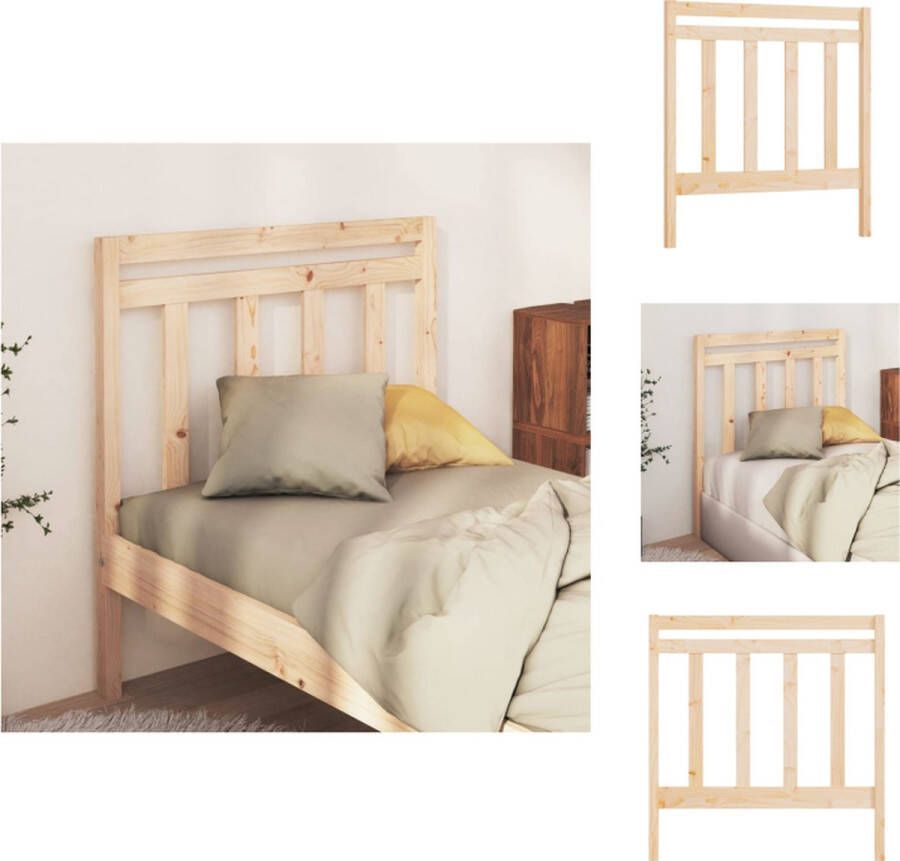 VidaXL Houten Hoofdeinde Klassieke Uitstraling Hoofdbord voor bed zonder hoofdeinde Afmetingen- 81 x 4 x 100 cm Massief grenenhout Bedonderdeel