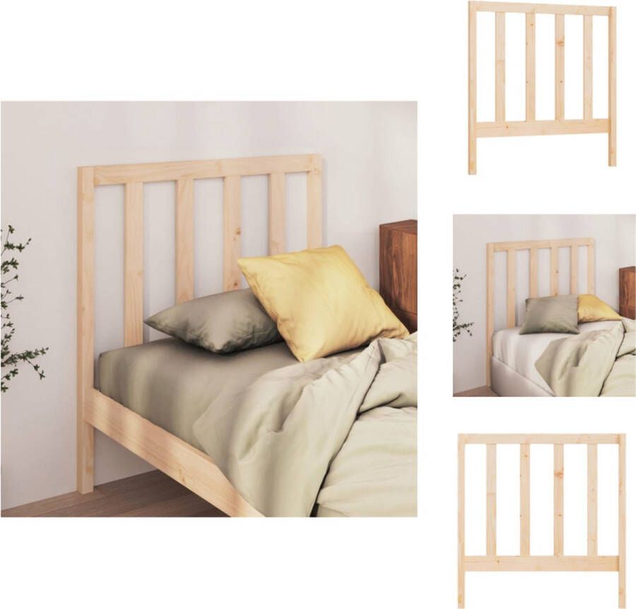 VidaXL Houten Hoofdeinde Klassieke Uitstraling Hoogwaardig Grenenhout Geschikt voor Bed zonder Hoofdeinde Afmetingen 81 x 4 x 100 cm Bedonderdeel - Foto 2