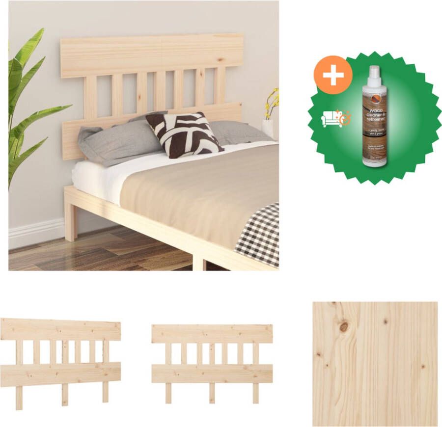 VidaXL Houten Hoofdeinde Rustieke Charme Hoofdbord 143.5 x 3 x 81 cm Massief Grenenhout Bedonderdeel Inclusief Houtreiniger en verfrisser