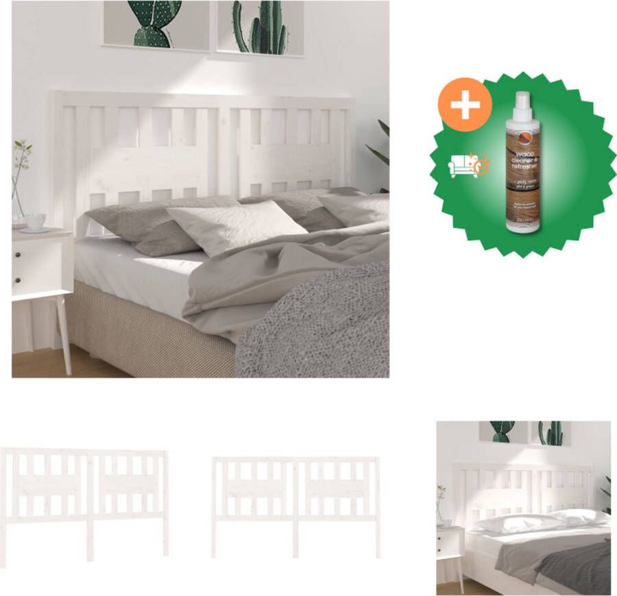 VidaXL Houten Hoofdeinde Rustieke Charme Hoofdbord 146 x 4 x 100 cm Bedonderdeel Inclusief Houtreiniger en verfrisser - Foto 4