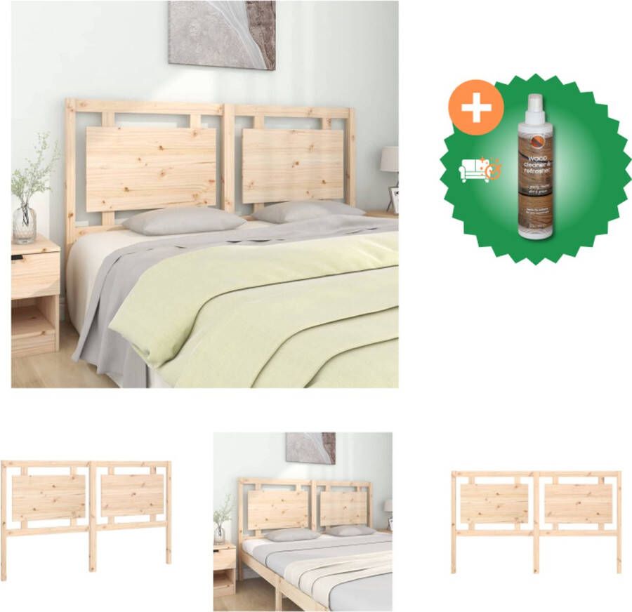 VidaXL Houten Hoofdeinde Stijlvolle Toevoeging aan Je Bedframe Grenenhout 165.5 x 4 x 100 cm Rustiek Bedonderdeel Inclusief Houtreiniger en verfrisser