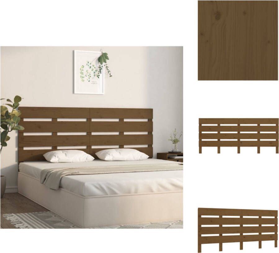 VidaXL Houten Hoofdeinde Trendy Design Hoofdbord 180 x 3 x 80 cm Massief Grenenhout Bedonderdeel
