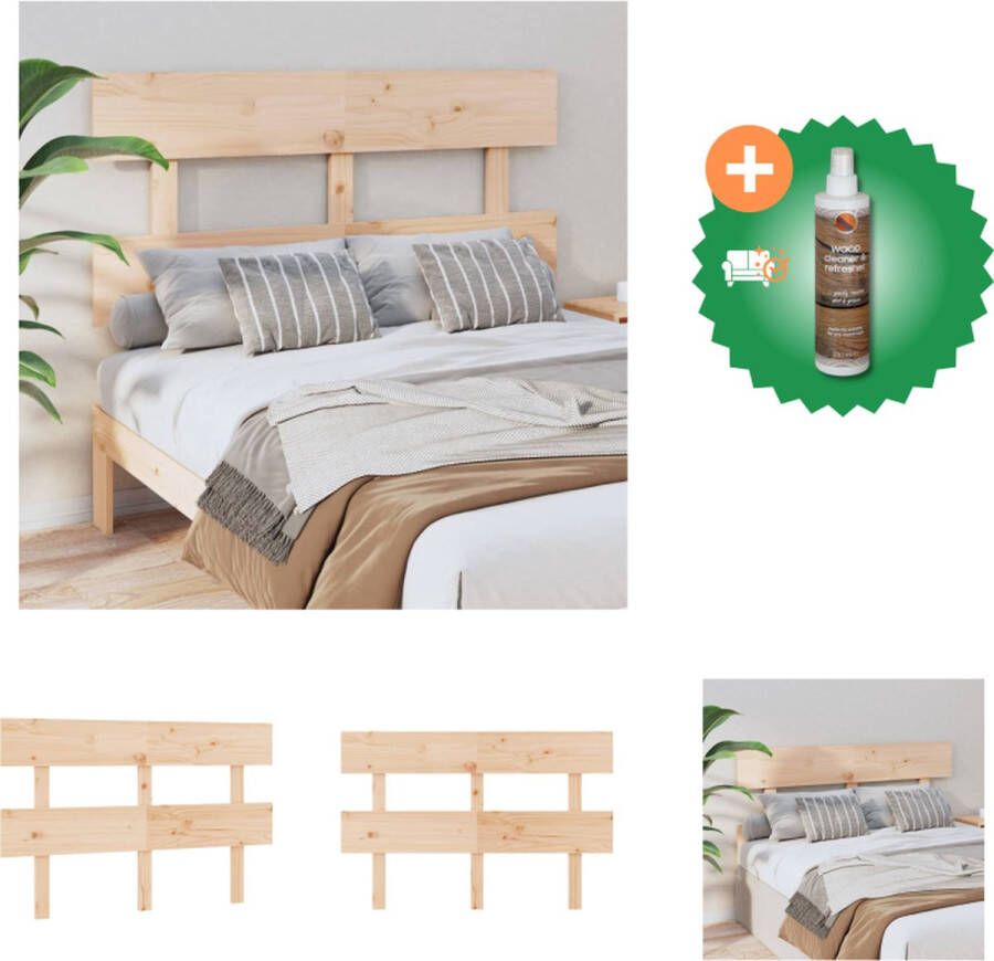 VidaXL Houten Hoofdeinde Trendy Design Hoofdbord Afmetingen- 184 x 81 x 81 cm Ken- Massief Grenenhout Bedonderdeel Inclusief Houtreiniger en verfrisser