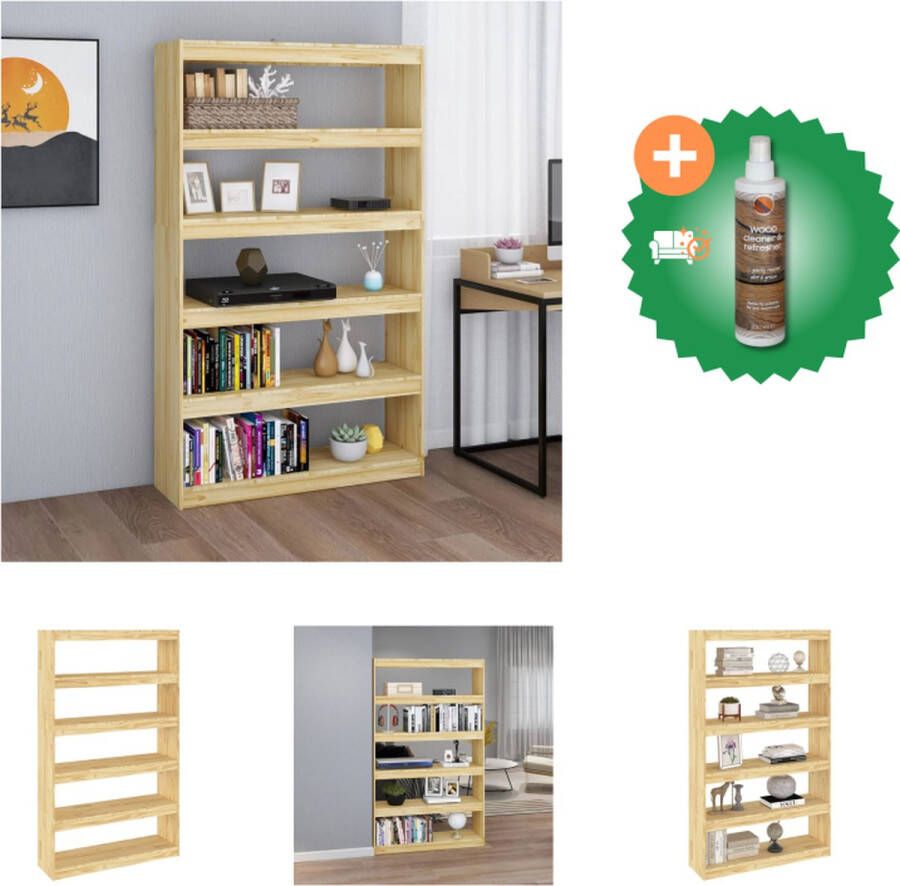 VidaXL Houten Kast Boekenkast of Kamerscherm 100 x 30 x 167.5 Grenenhout Kast Inclusief Houtreiniger en verfrisser
