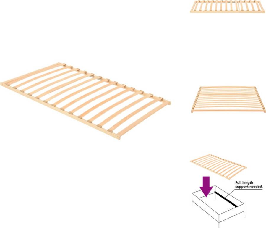 VidaXL Houten Lattenbodem 195 x 120 x 5 cm Antraciet rubberen dop Massief beukenhout Bed - Foto 2