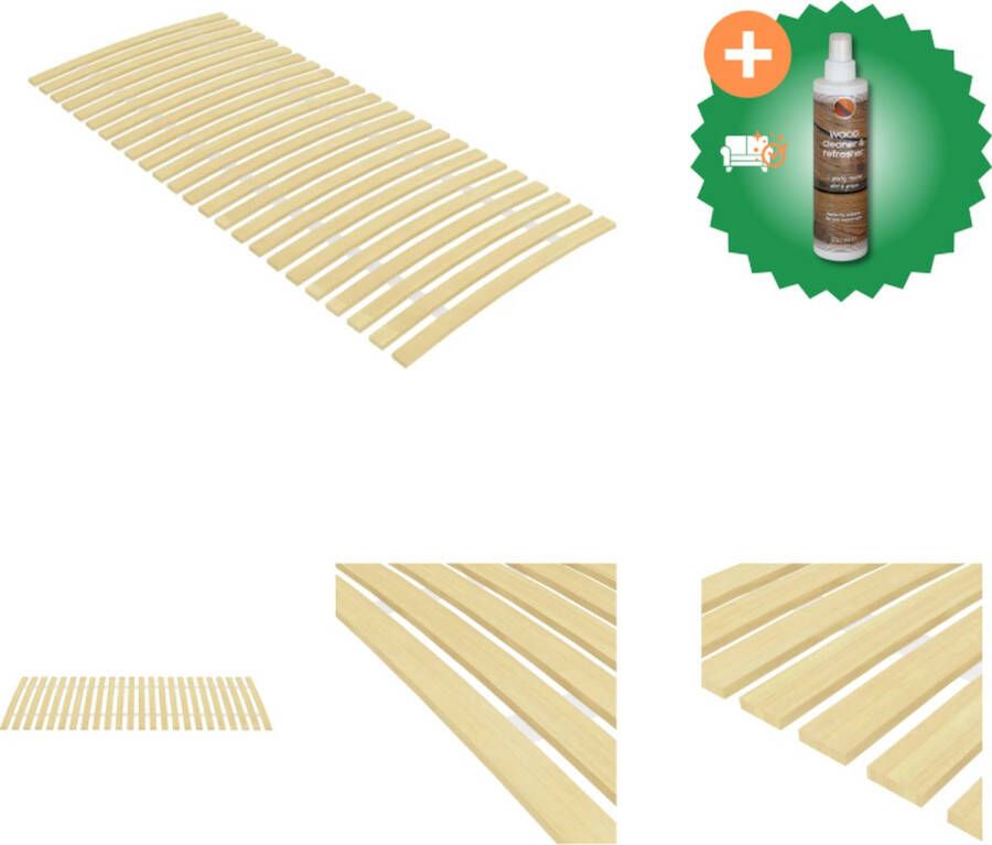 VidaXL Houten Lattenbodem Stapelbed Ligbed Platformbed 200 x 90 cm Robuust en Duurzaam Bed Inclusief Houtreiniger en verfrisser