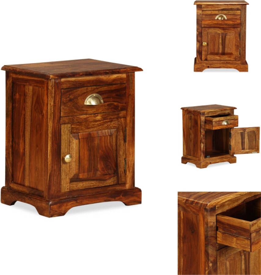 VidaXL Nachtkastje Nachtkastjes Nacht Kastje Nacht Kastjes Nachtkastje 40x30x50 cm massief sheeshamhout - Foto 2