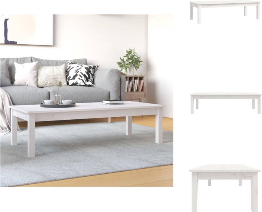 VidaXL Salontafel Salontafels Tafel Bijzettafel Salontafel 110x50x30 cm massief grenenhout wit