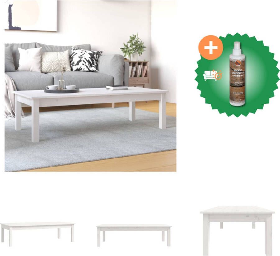 VidaXL Houten Salontafel 110 x 50 x 30 cm Massief Grenenhout Tafel Inclusief Houtreiniger en verfrisser