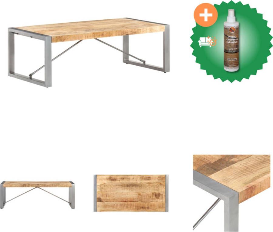 VidaXL Houten Salontafel 120 x 60 x 40 cm Industriële uitstraling Tafel Inclusief Houtreiniger en verfrisser
