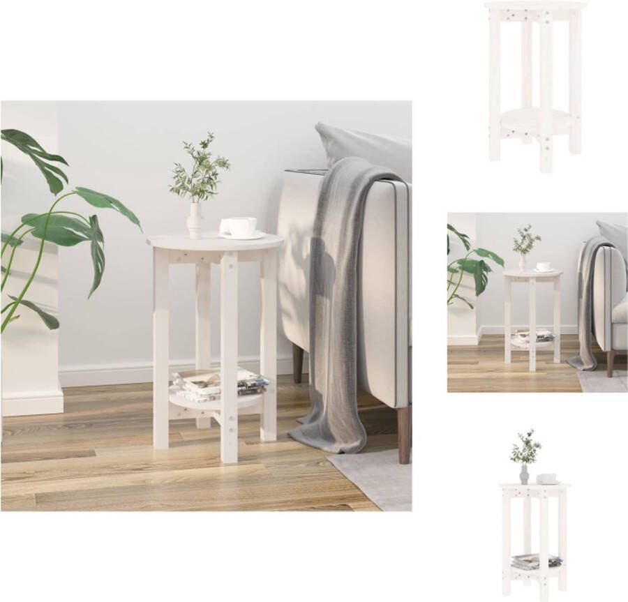 VidaXL Salontafel Salontafels Tafel Bijzettafel Salontafel Ø 40x60 cm massief grenenhout wit - Foto 2
