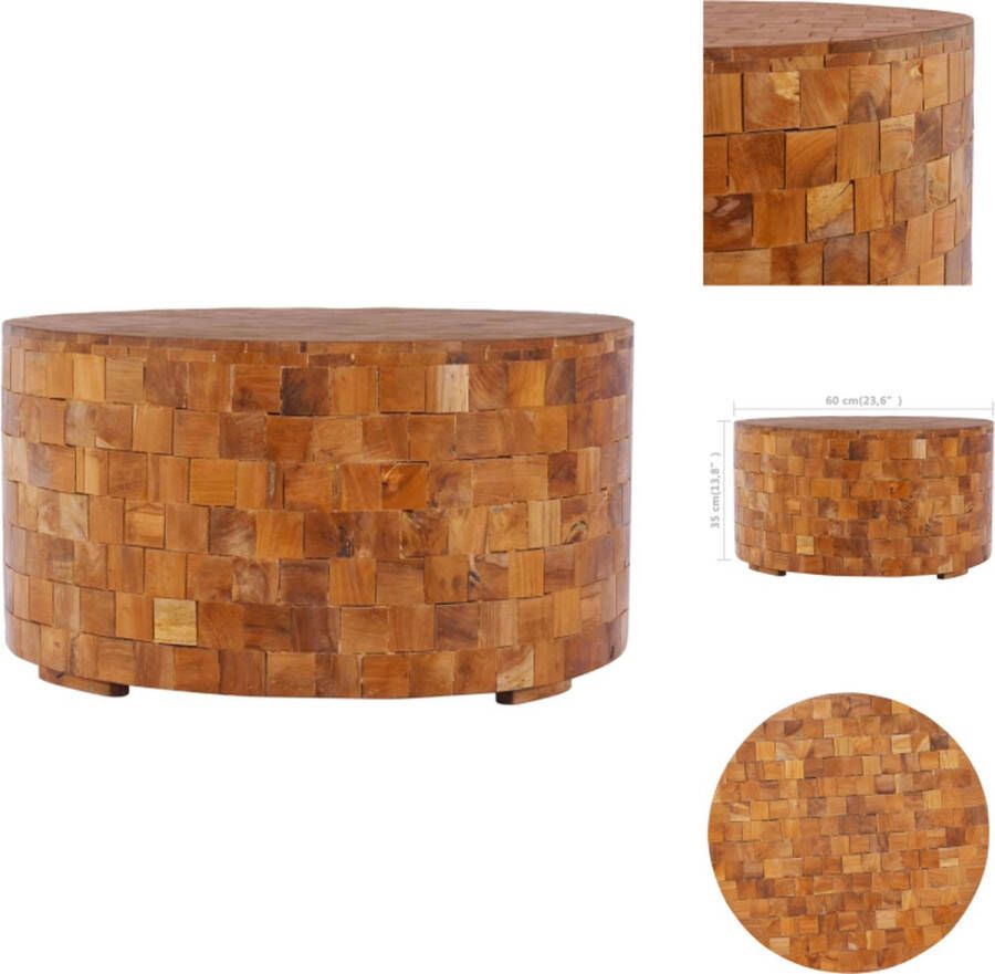 VidaXL Salontafel Salontafels Koffietafel Koffietafels Salontafel 60x60x35 cm massief teakhout - Foto 2