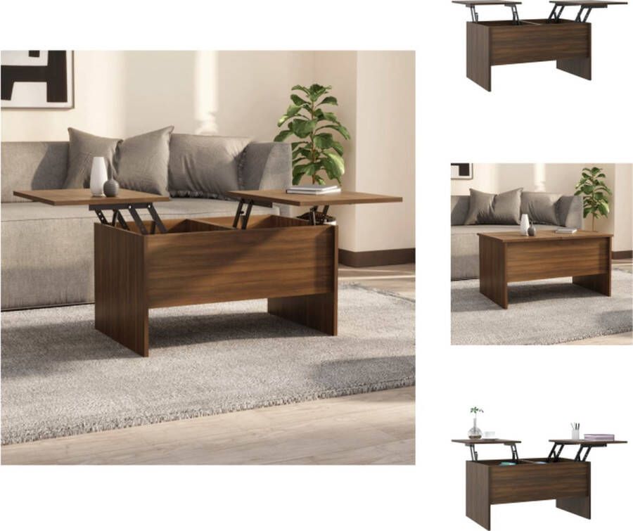 VidaXL Houten Salontafel 80 x 50 x 42.5 cm Bruineiken Tafel