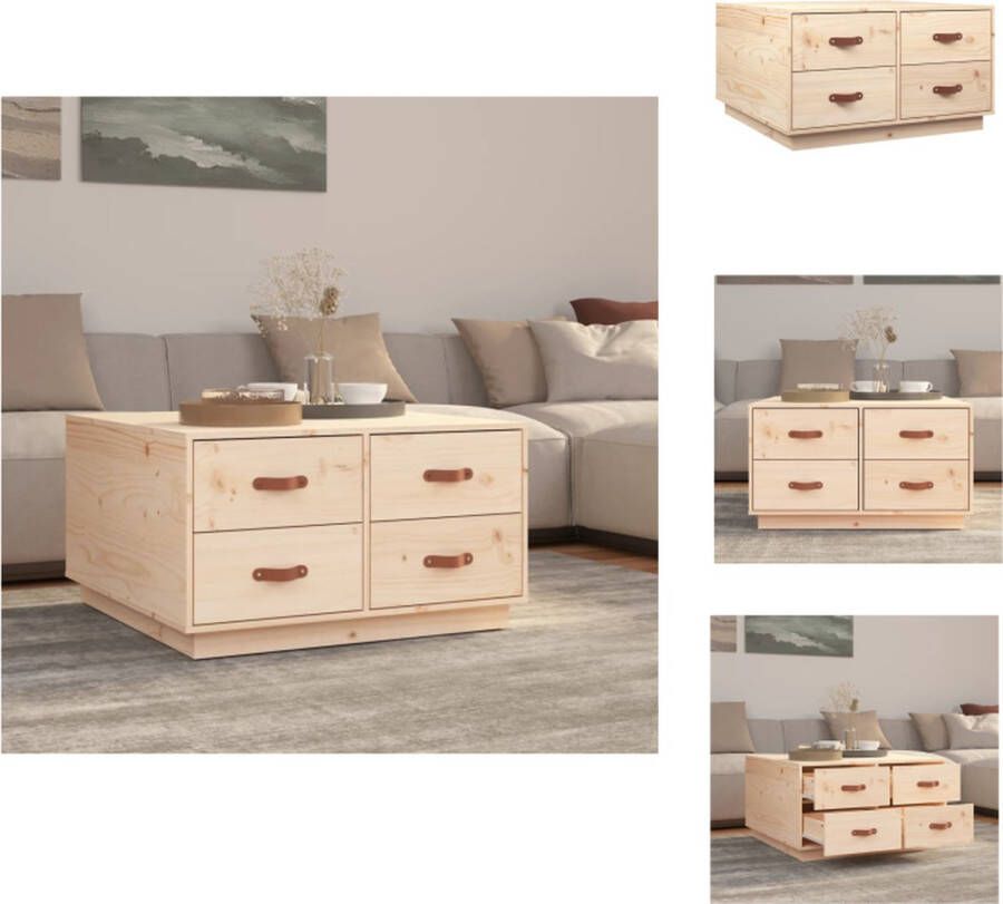 VidaXL Salontafel Salontafels Bijzettafel Banktafel Salontafel 80x80x45 cm massief grenenhout