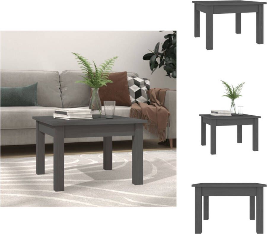 VidaXL Salontafel Salontafels Tafel Bijzettafel Salontafel 45x45x30 cm massief grenenhout grijs - Foto 2