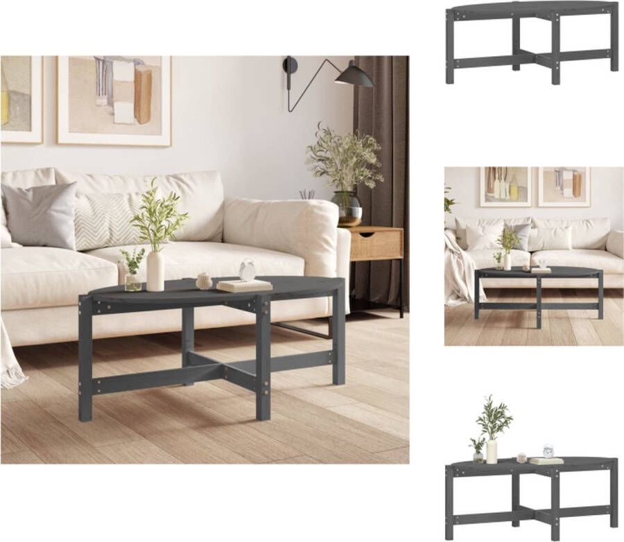 VidaXL Salontafel Salontafels Tafel Bijzettafel Salontafel 118x63x45 cm massief grenenhout grijs - Foto 2