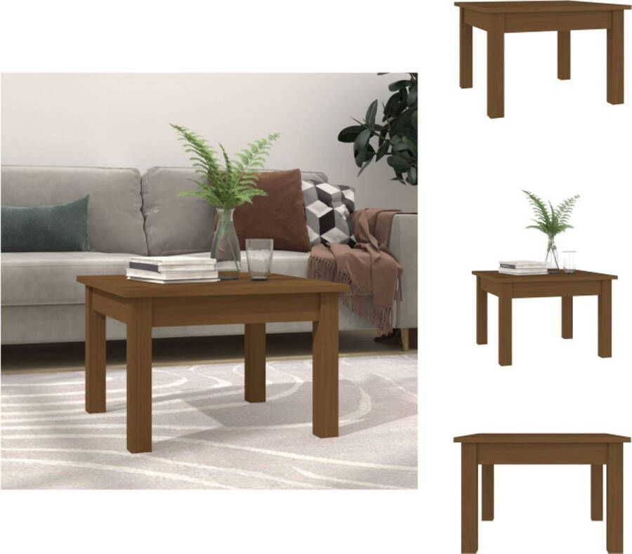 VidaXL Salontafel Salontafels Tafel Bijzettafel Salontafel 45x45x30 cm massief grenenhout honingbruin