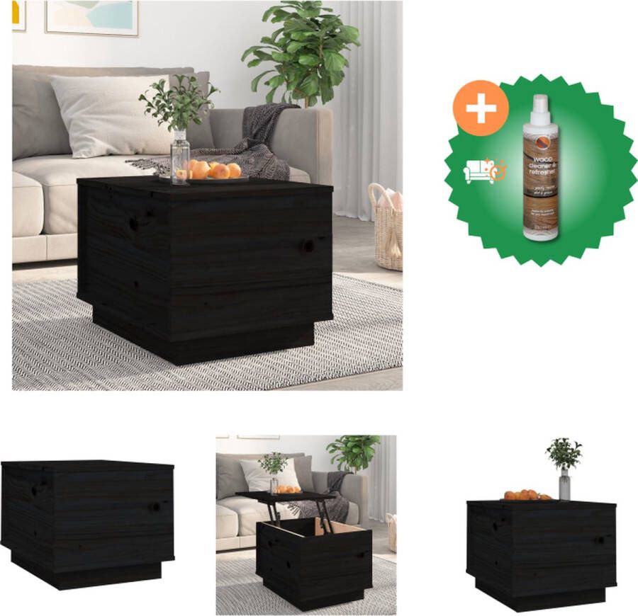VidaXL Houten salontafel Massief grenenhout Lift-top Voldoende opbergruimte Stabiel frame 40x50x35cm Tafel Inclusief Houtreiniger en verfrisser
